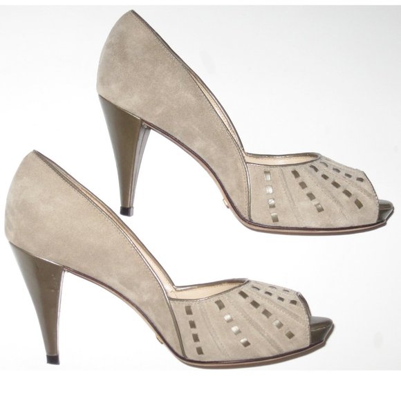 Size 6.5 Nike / Cole Haan Beige Suede Heels - Picture 1 of 5